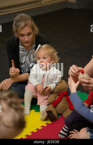 Baby & Toddler sign language class Stock Photo