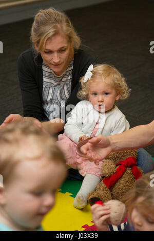 Baby & Toddler sign language class Stock Photo