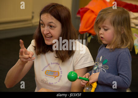 Baby & Toddler sign language class Stock Photo