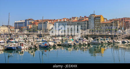 Harbour in Gijon, Asturias, northern Spain, July-31-2016 Stock Photo