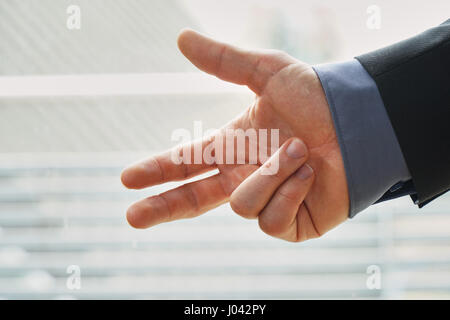 businessman counting to three - clean and simple with copyspace Stock Photo