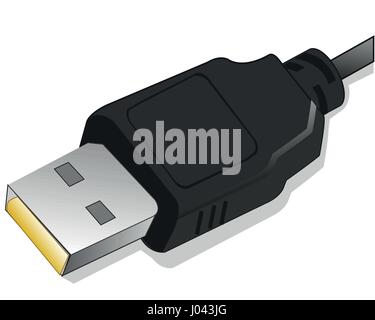 Cable and connector Stock Vector