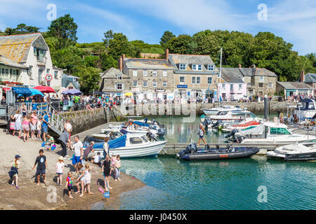 Padstow Cornwall Boats moored in the harbour, Padstow, Cornwall, England, GB, UK, EU, Europe Stock Photo