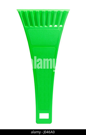 Green car ice scraper isolated on white background Stock Photo