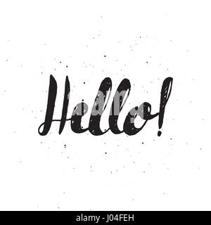 Greeting card with ribbon and word Hello. Vintage ribbon for card or banner Stock Vector