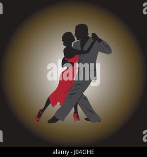 Tango. Dancing couple: man and woman Stock Vector