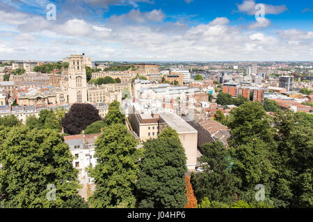 The University of Bristol campus in the city's hilltop west end, including the prominent tower of the Wills Memorial Building. Stock Photo