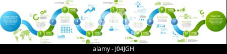 Infographics arrow timeline hystory template Stock Vector