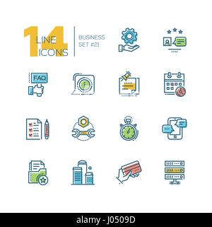 Business - colored modern single line icons set Stock Vector