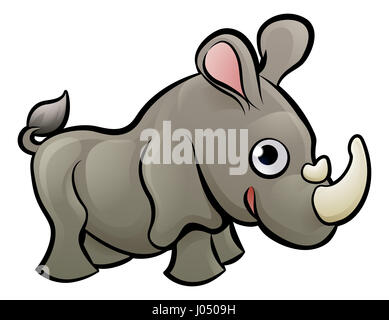 A rhino safari animals cartoon character Stock Photo