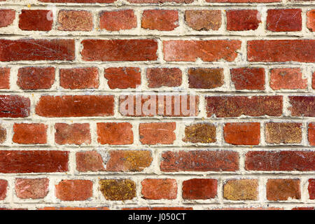 Layered Red Brick Wall Cladding Background Stock Photo