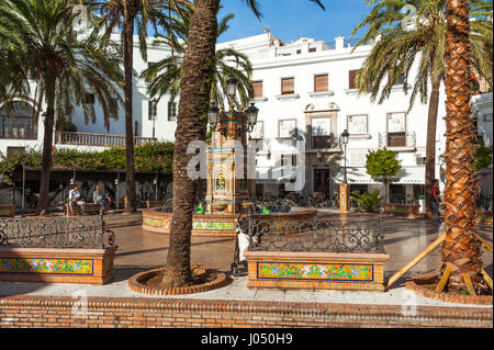 Plaza de España in Vejer de la Frontera, White Towns of Andalusia, Pueblos Blancos, province of Cádiz, Spain Stock Photo