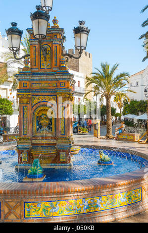 Plaza de España in Vejer de la Frontera, White Towns of Andalusia, Pueblos Blancos, province of Cádiz, Spain Stock Photo