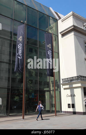 The flagship office of Coutts Bank, 440, The Strand, London Stock Photo