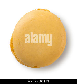 Lemon macaron isolated on a white background Stock Photo