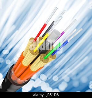 fiber opticsand abstract  background 3d rendering  image Stock Photo