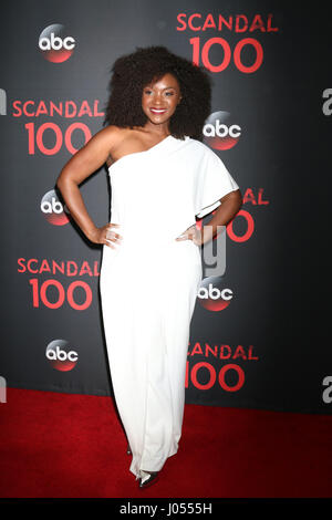 West Hollywood, CA, USA. 9th Apr, 2017. LOS ANGELES - APR 8: Saycon Sengbloh at the ''Scandal'' 100th Show Party at Fig & Olive Resturant on April 8, 2017 in West Hollywood, CA Credit: Kathy Hutchins/via ZUMA Wire/ZUMA Wire/Alamy Live News Stock Photo