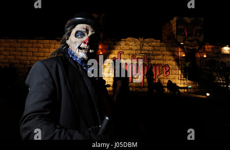 Las Vegas, Nevada, USA. 12th Oct, 2012. One of the costumed characters mingles in the crowd at the Freakling Bros. Trilogy of Terror haunted houses Friday, October 12, 2012, in Las Vegas, Nevada. Credit: David Becker/ZUMA Wire/Alamy Live News