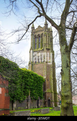 Christ church tower in Crewe Cheshire UK Stock Photo