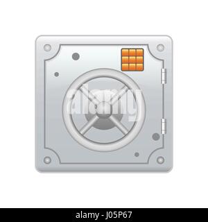 steel safe Armored box with a combination lock. Reliable Data Protection. Long-term savings. Deposit box icon. Protection of personal information Stock Vector