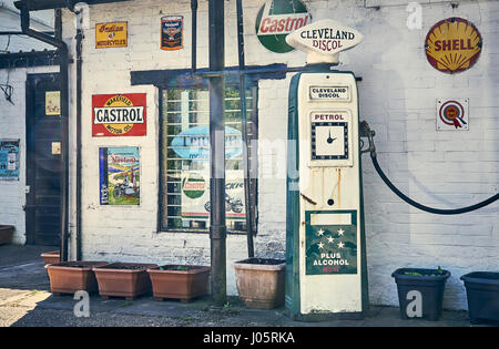 An old fashioned petrol pump Stock Photo