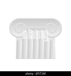 Roman column icon. Flat illustration of roman column vector icon on white Stock Vector