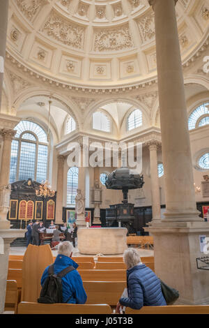 Church of St Stephen Walbrook, City of London, England,  built by Christopher Wren after the fire of London in 1666. Stock Photo
