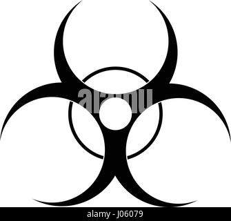 Black and white bio hazard sign - vector illustration. Stock Vector