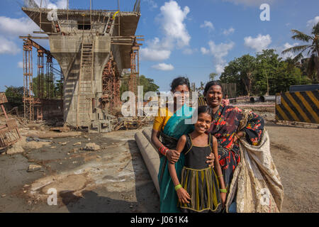 Rag pickers near construction site, mumbai, maharashtra, india, asia