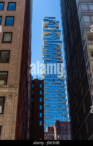 street level views of new york buildings on Manhattan Island Stock ...