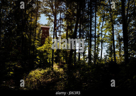 Beautiful Bezrucova vyhlidka viewpoint  in Koprivnice forest, near old ruins of Sostyn castle. Czech landscape Stock Photo