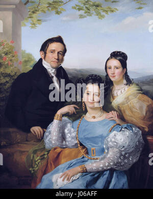 Théodore Joseph Jonet and his two daughters by François-Joseph Navez (1787-1869)