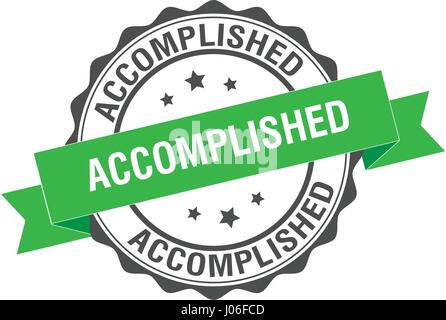 Accomplished stamp illustration Stock Vector