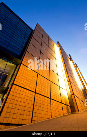 Drake Circus Shopping Mall in Plymouth, Devon, UK just after sunset. Designed by London-based architects Chapman Taylor. Opened in 2006. Stock Photo