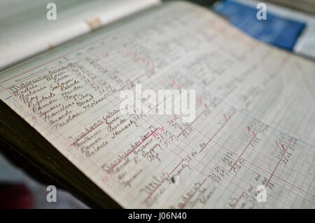 Old accounting records of La Soledad Sugar Plantation Stock Photo