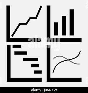 set of icons of trade, stock market, analysis of the motion of profit, graphics trade diagram characters btznes design, fully editable vector image Stock Vector