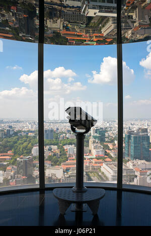 Vertical view of Ho Chi Minh City from the Bitexco Tower in Ho Chi Minh City in Vietnam. Stock Photo