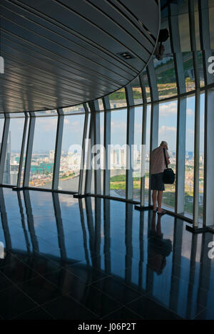 Vertical view of Ho Chi Minh City from the Bitexco Tower in Ho Chi Minh City in Vietnam. Stock Photo