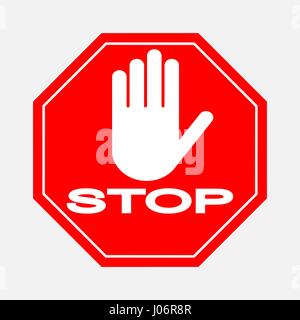 A red octagonal stop sign, STOP prohibits various activities Stock Vector