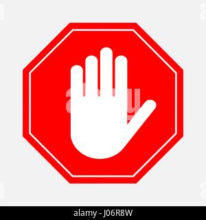 A red octagonal stop sign, STOP prohibits various activities Stock Vector