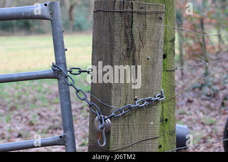 old lock on wood Stock Photo