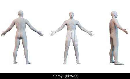 3D white human isolated on white Stock Photo