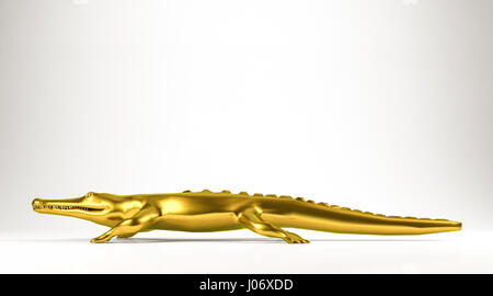 golden 3d rendering of an animal isolated on white Stock Photo