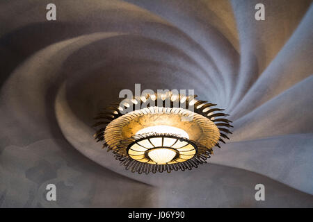 Light and ceiling detail inside the Noble Floor of the Casa Batllo in Barcelona, Spain Europe EU Stock Photo