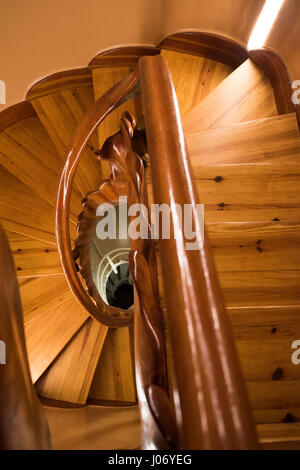 Wooden staircase inside Casa Batllo in Barcelona, Spain Europe EU Stock Photo