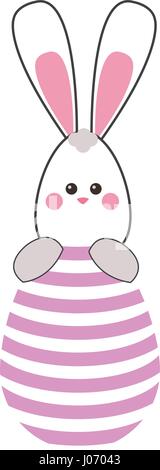 easter bunny with egg icon Stock Vector