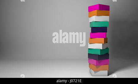 Abstract design concept with colorful cubes. 3d rendering Stock Photo