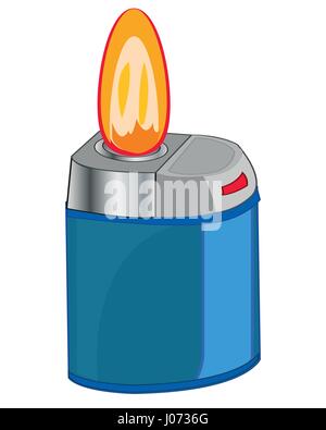 Cigarette lighter and flame Stock Vector