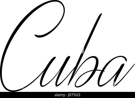 Cuba text sign illustration on white bachground Stock Vector