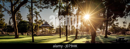 Sunrise at Spreckles Park in Coronado, California. Stock Photo